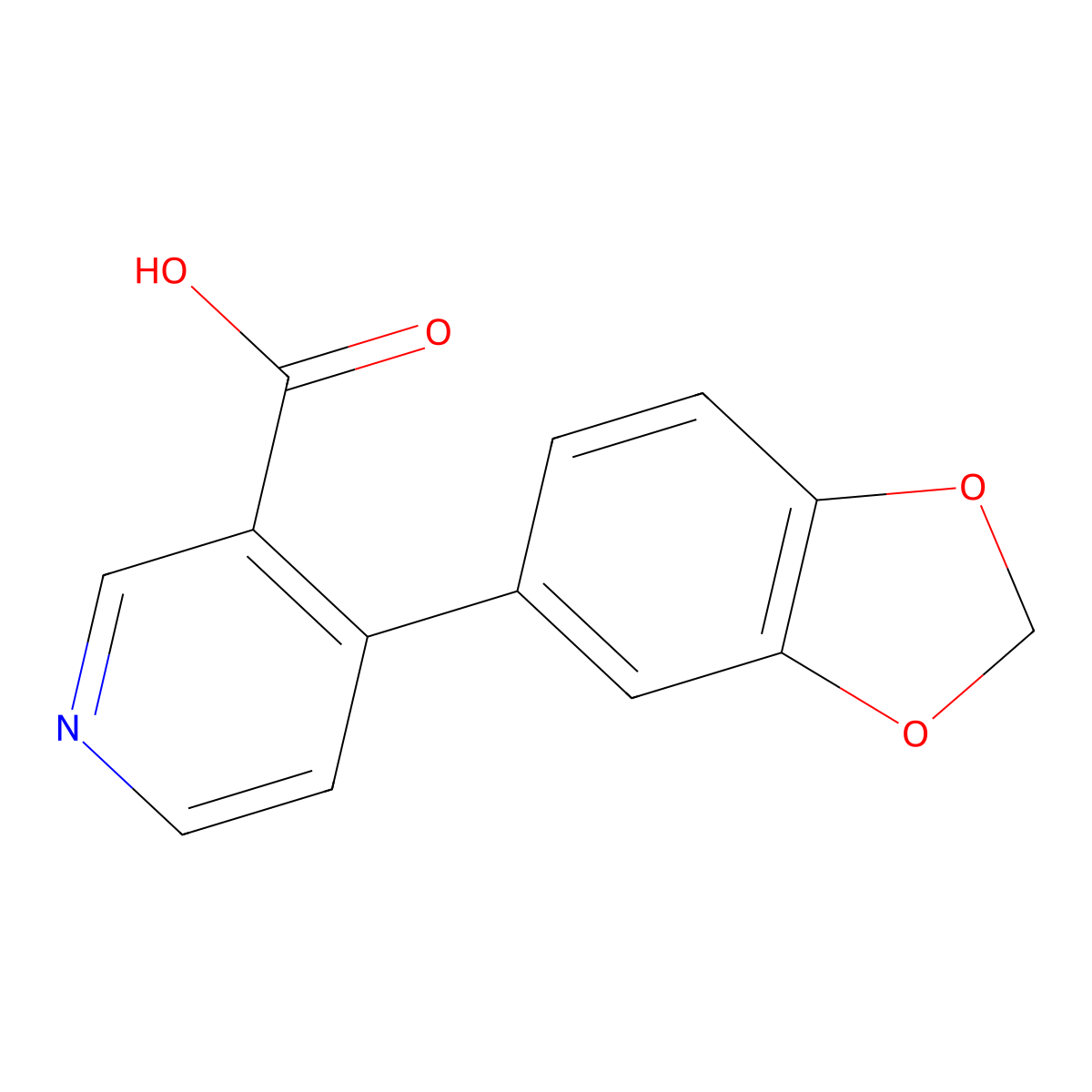 4-(3,4-Methylenedioxyphenyl)nicotinic acid molecular structure, CAS 1261908-37-5