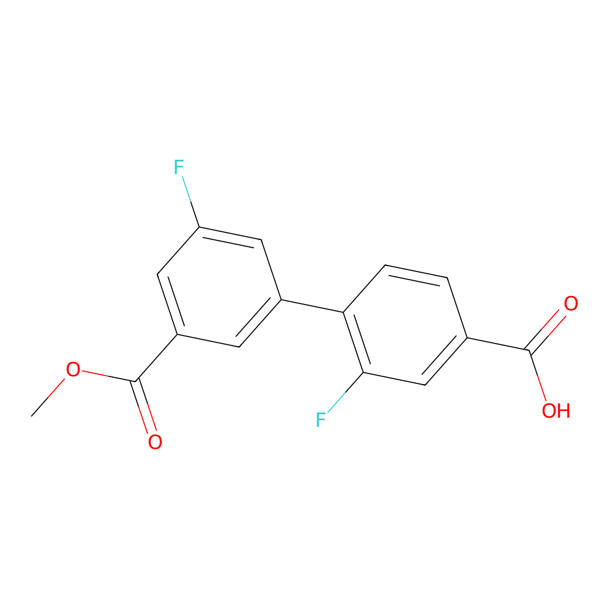 3-Fluoro-4-(3-fluoro-5-methoxycarbonylphenyl)benzoic acid molecular structure, CAS 1261908-38-6