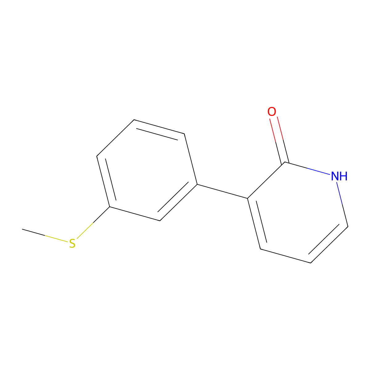 2-Hydroxy-3-(3-methylthiophenyl)pyridine molecular structure, CAS 1261908-39-7