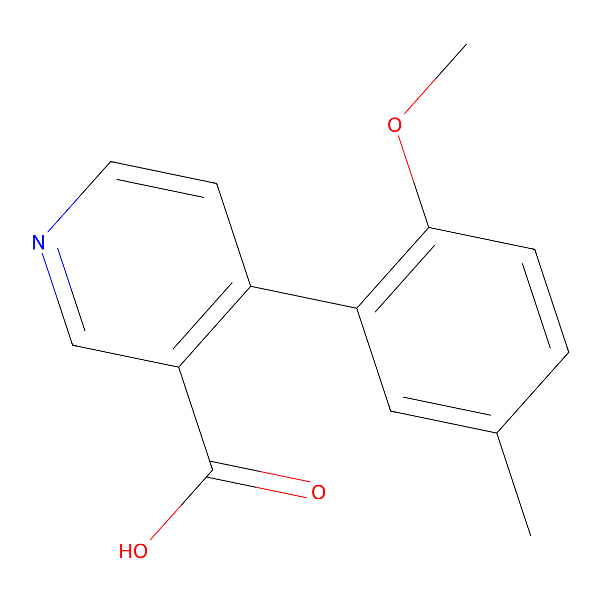 4-(2-Methoxy-5-methylphenyl)nicotinic acid molecular structure, CAS 1261908-40-0