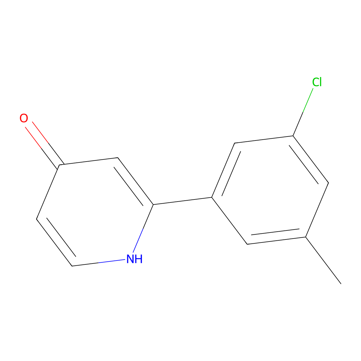2-(3-Chloro-5-methylphenyl)-4-hydroxypyridine molecular structure, CAS 1261908-55-7