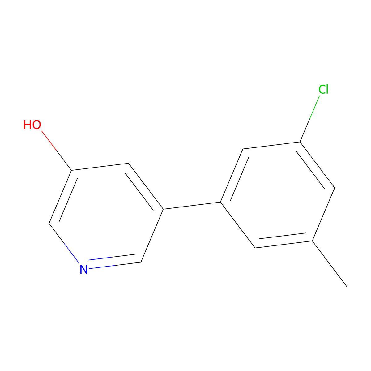 5-(3-Chloro-5-methylphenyl)pyridin-3-ol molecular structure, CAS 1261908-56-8