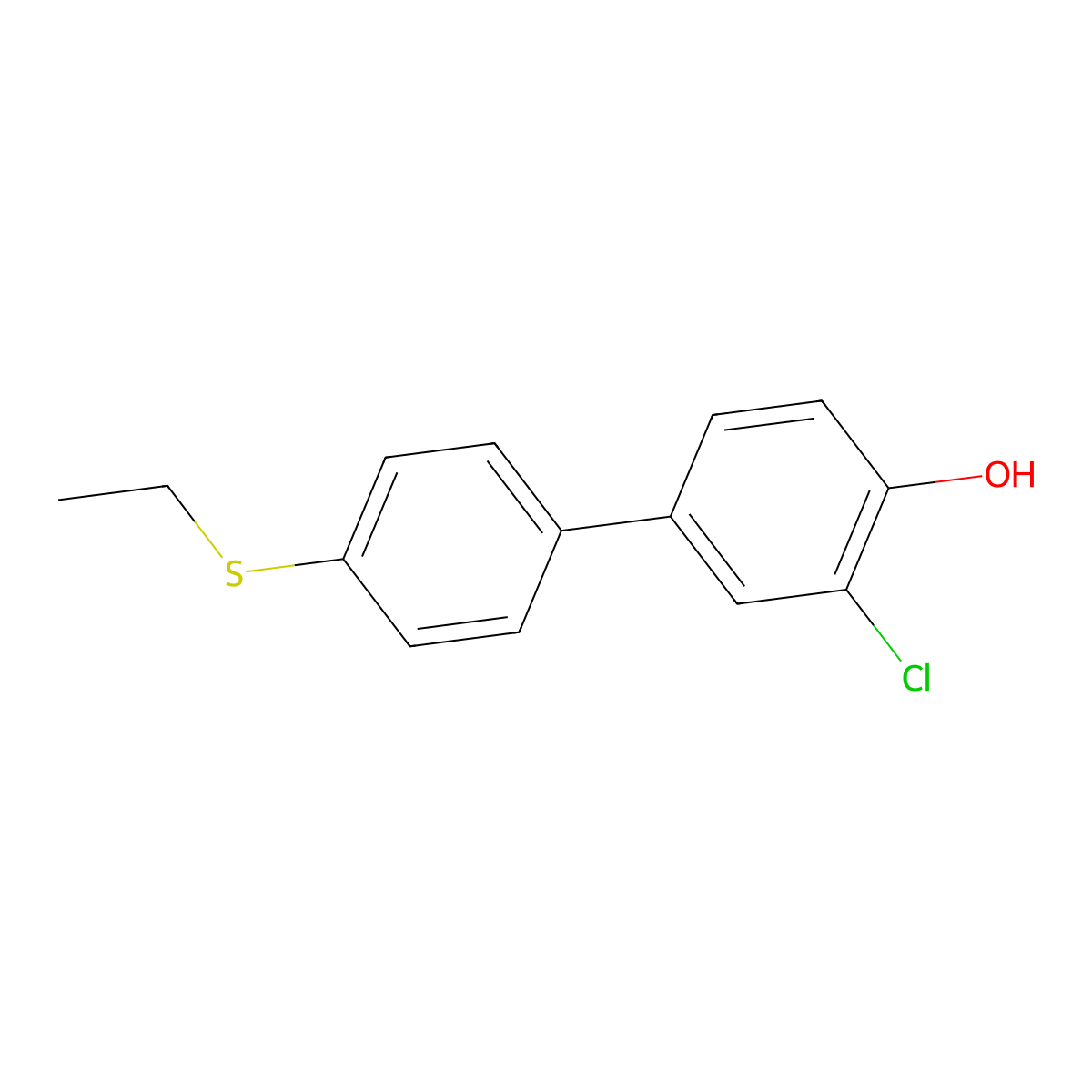 2-Chloro-4-(4-ethylthiophenyl)phenol molecular structure, CAS 1261908-64-8