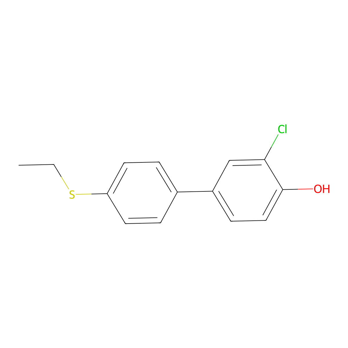 2-Chloro-4-(4-ethylthiophenyl)phenol molecular structure, CAS 1261908-64-8