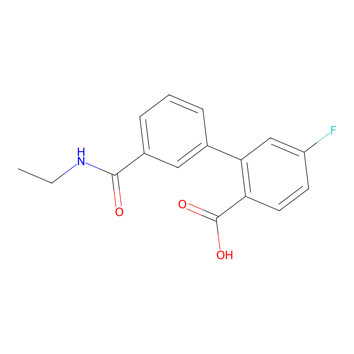 2-[3-(N-Ethylaminocarbonyl)phenyl]-4-fluorobenzoic acid molecular structure, CAS 1261908-73-9