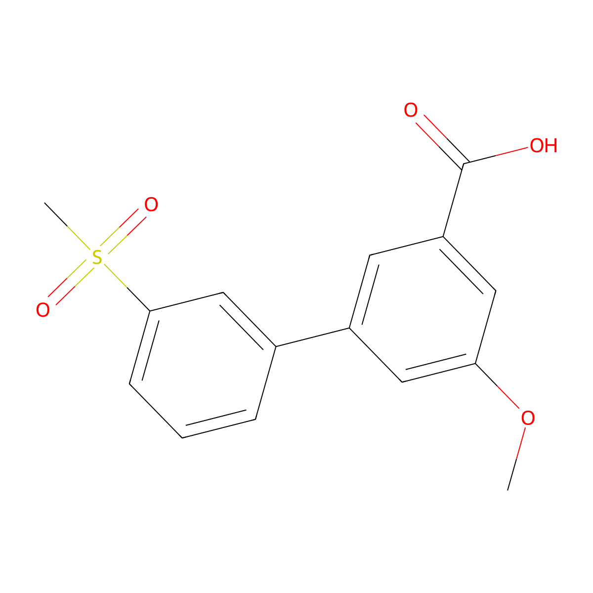 5-Methoxy-3-(3-methylsulfonylphenyl)benzoic acid molecular structure, CAS 1261908-74-0