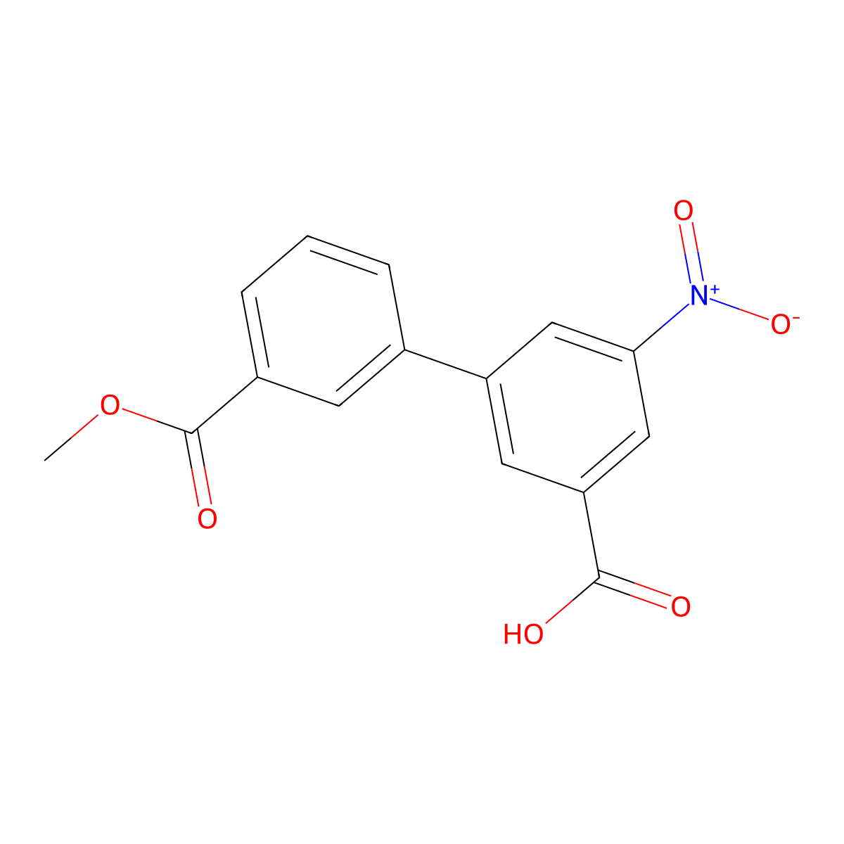 3-(3-Methoxycarbonylphenyl)-5-nitrobenzoic acid molecular structure, CAS 1261908-88-6