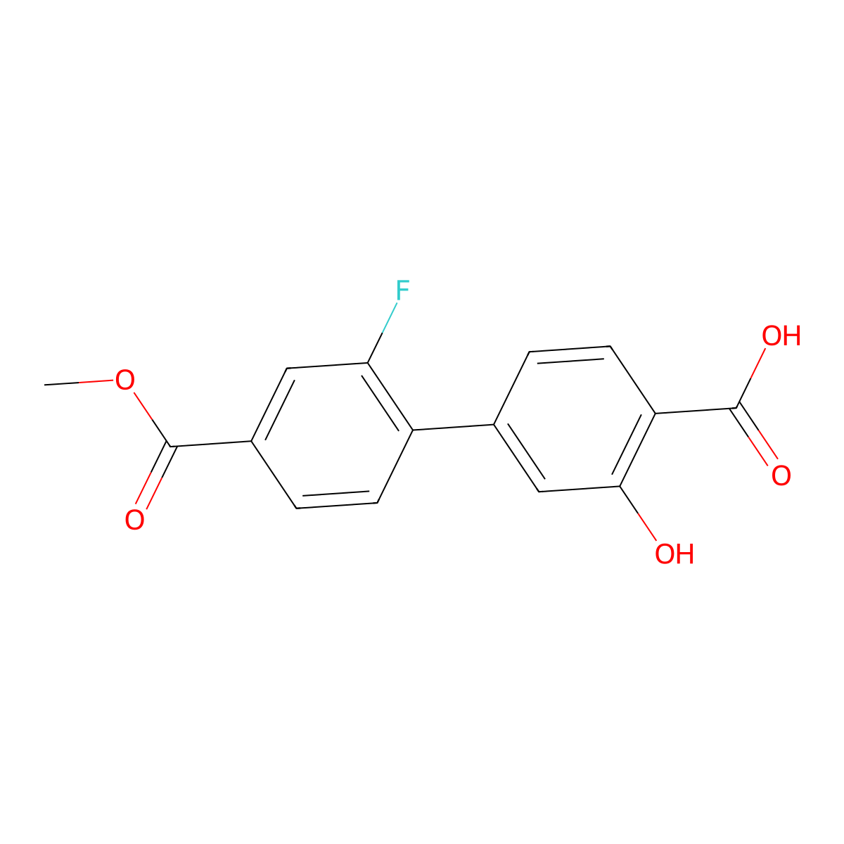 4-(2-Fluoro-4-methoxycarbonylphenyl)-2-hydroxybenzoic acid molecular structure, CAS 1261908-92-2