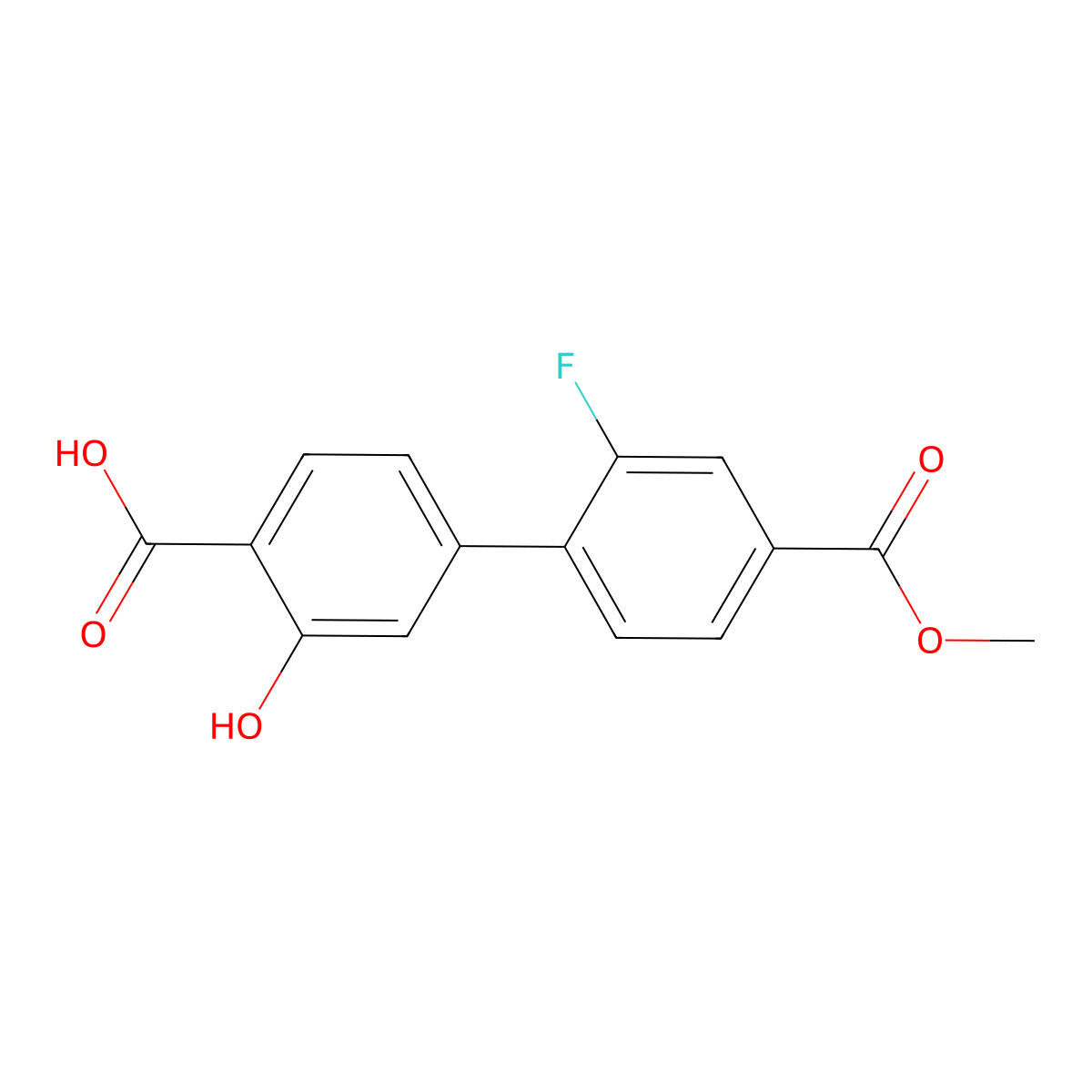 4-(2-Fluoro-4-methoxycarbonylphenyl)-2-hydroxybenzoic acid molecular structure, CAS 1261908-92-2