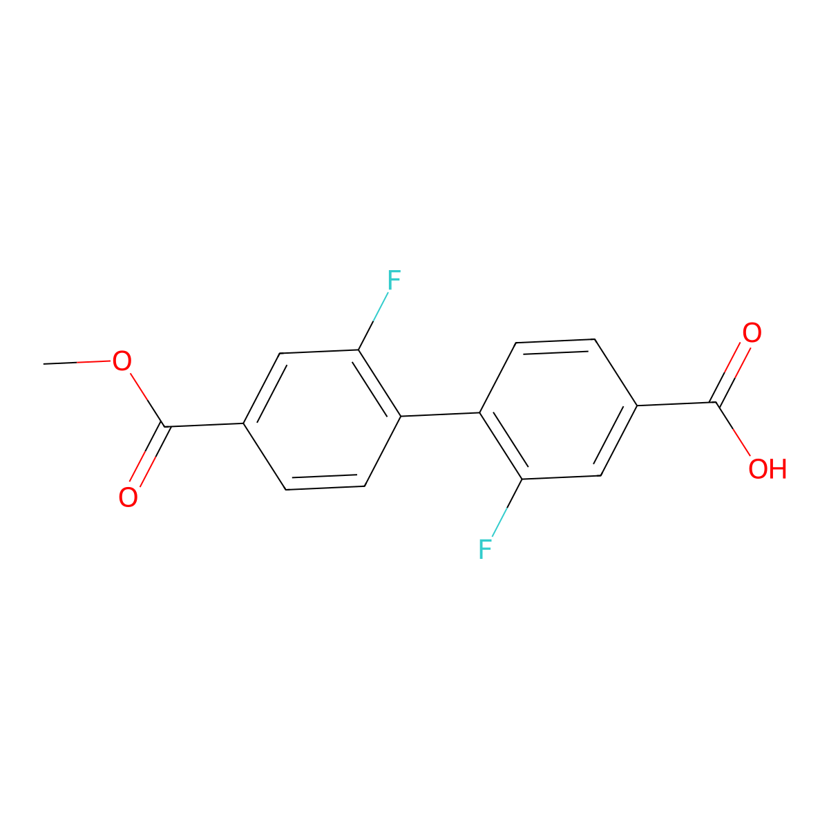 3-Fluoro-4-(2-fluoro-4-methoxycarbonylphenyl)benzoic acid molecular structure, CAS 1261908-97-7