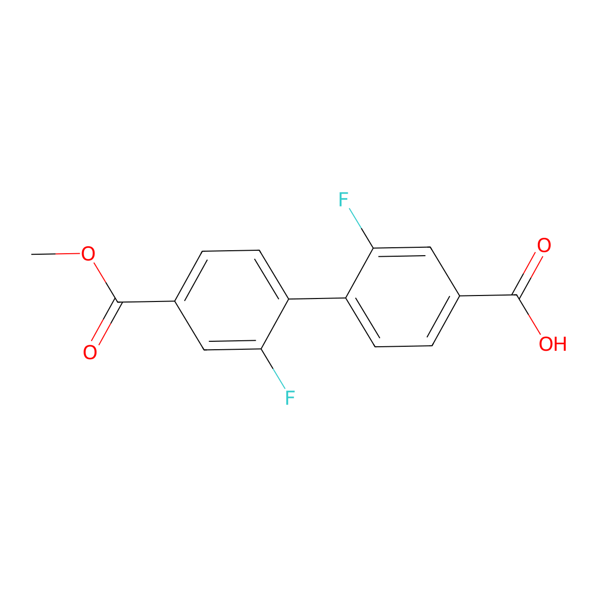 3-Fluoro-4-(2-fluoro-4-methoxycarbonylphenyl)benzoic acid molecular structure, CAS 1261908-97-7