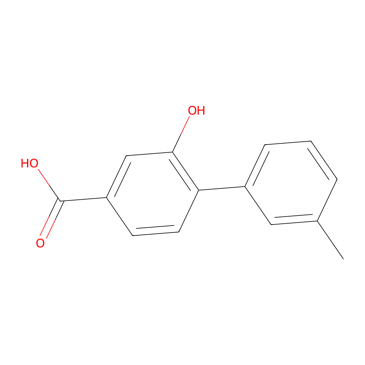 3-Hydroxy-4-(3-methylphenyl)benzoic acid molecular structure, CAS 1261908-98-8