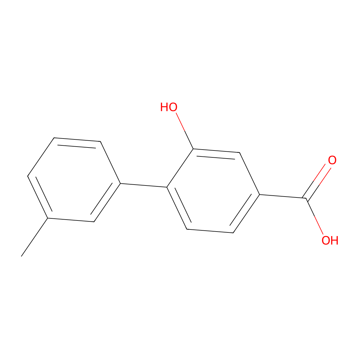 3-Hydroxy-4-(3-methylphenyl)benzoic acid molecular structure, CAS 1261908-98-8