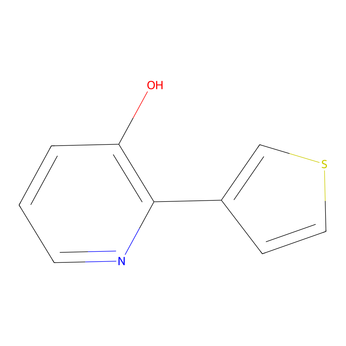 3-Hydroxy-2-(thiophen-3-YL)pyridine molecular structure, CAS 1261908-99-9