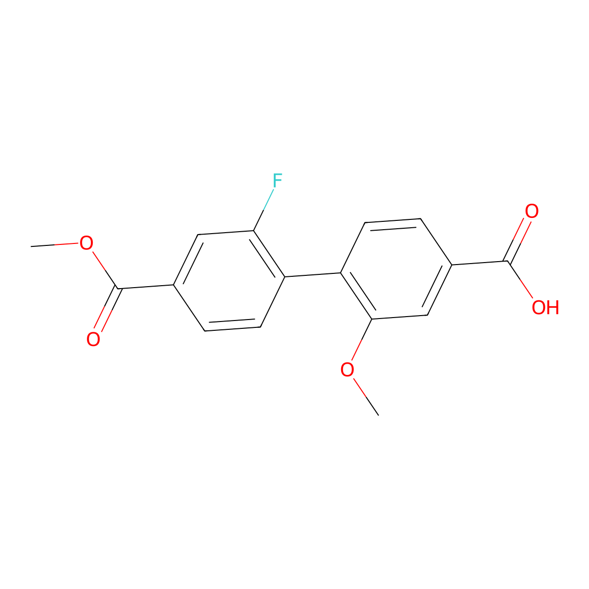 4-(2-Fluoro-4-methoxycarbonylphenyl)-3-methoxybenzoic acid molecular structure, CAS 1261909-02-7