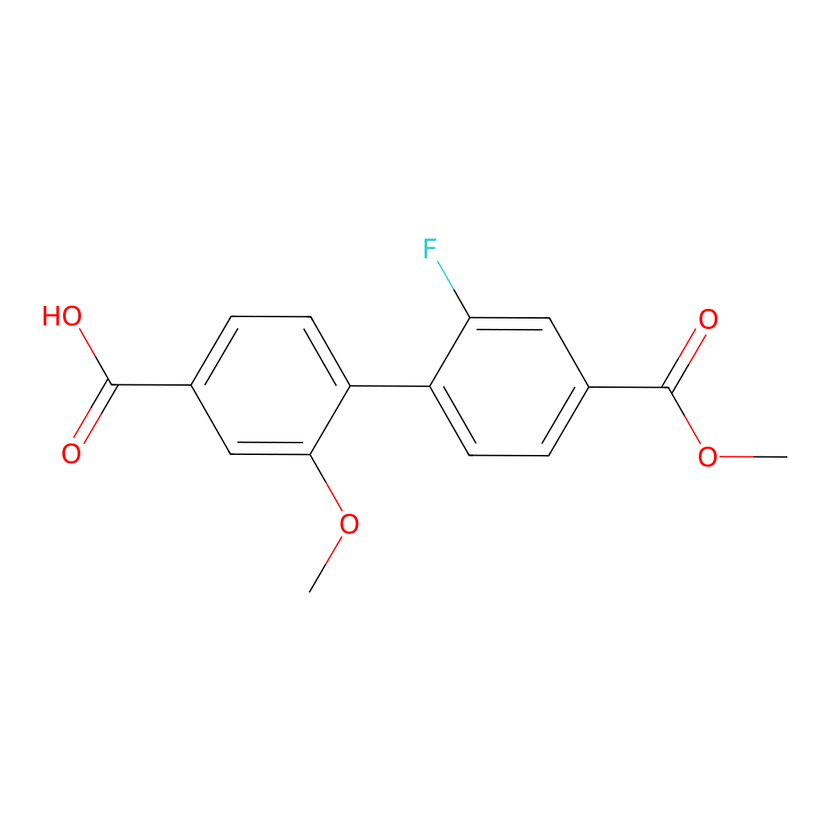 4-(2-Fluoro-4-methoxycarbonylphenyl)-3-methoxybenzoic acid molecular structure, CAS 1261909-02-7