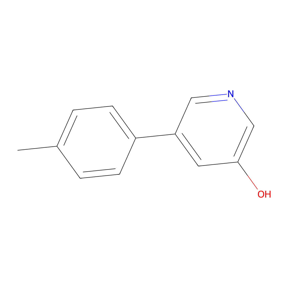 5-(4-Methylphenyl)pyridin-3-ol molecular structure, CAS 1261909-03-8