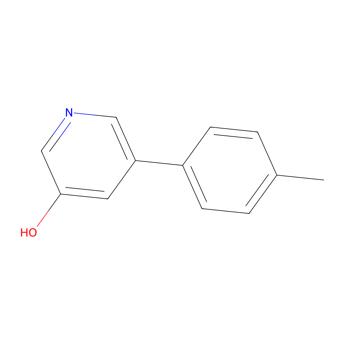 5-(4-Methylphenyl)pyridin-3-ol molecular structure, CAS 1261909-03-8