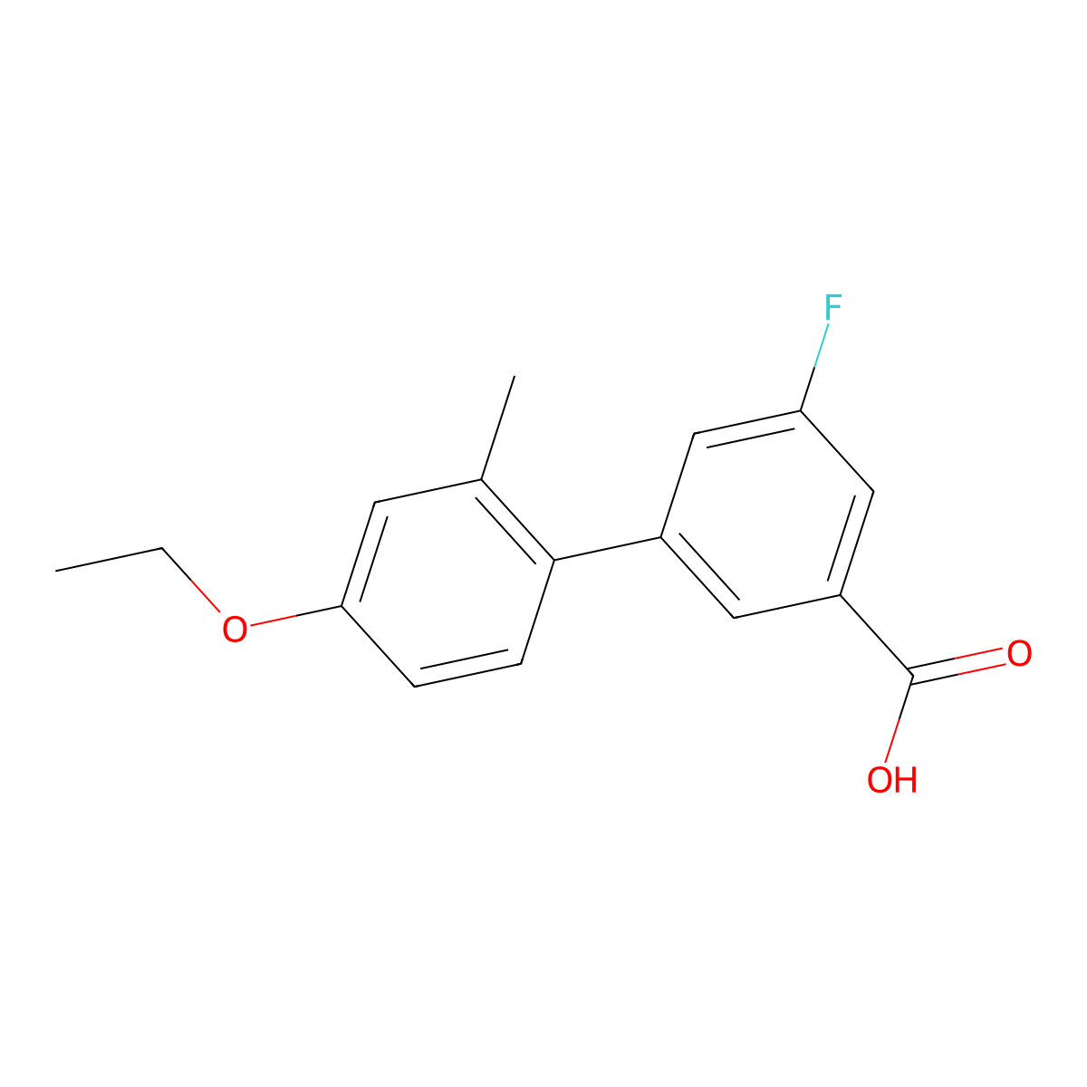 3-(4-Ethoxy-2-methylphenyl)-5-fluorobenzoic acid molecular structure, CAS 1261909-04-9