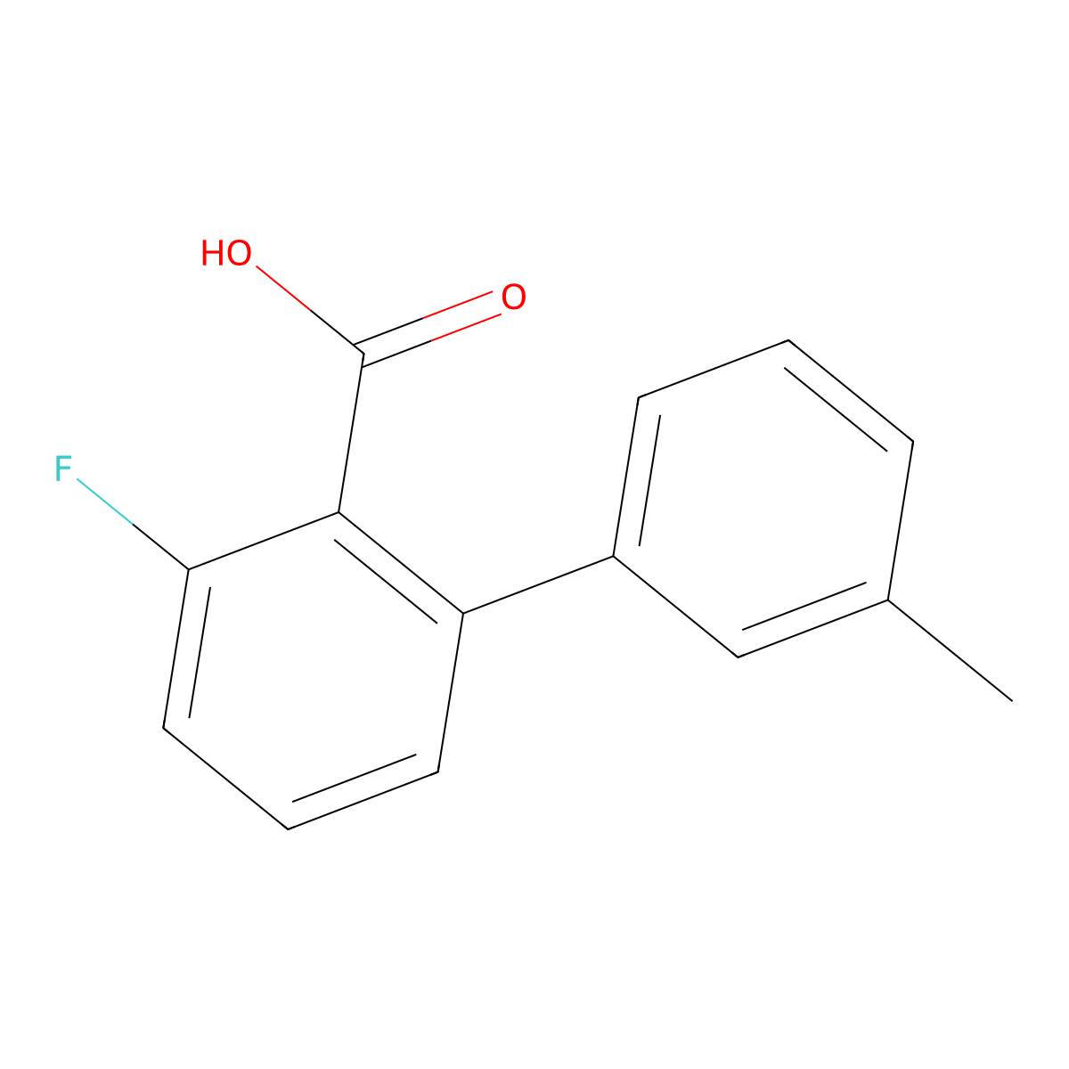 6-Fluoro-2-(3-methylphenyl)benzoic acid molecular structure, CAS 1261909-05-0