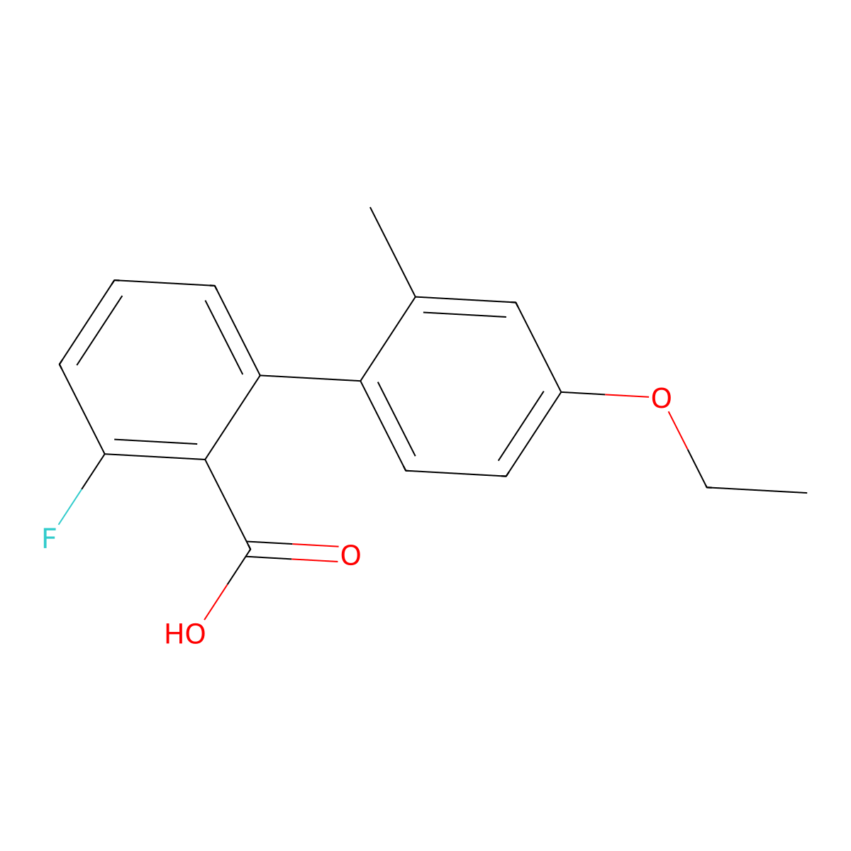 2-(4-Ethoxy-2-methylphenyl)-6-fluorobenzoic acid molecular structure, CAS 1261909-08-3