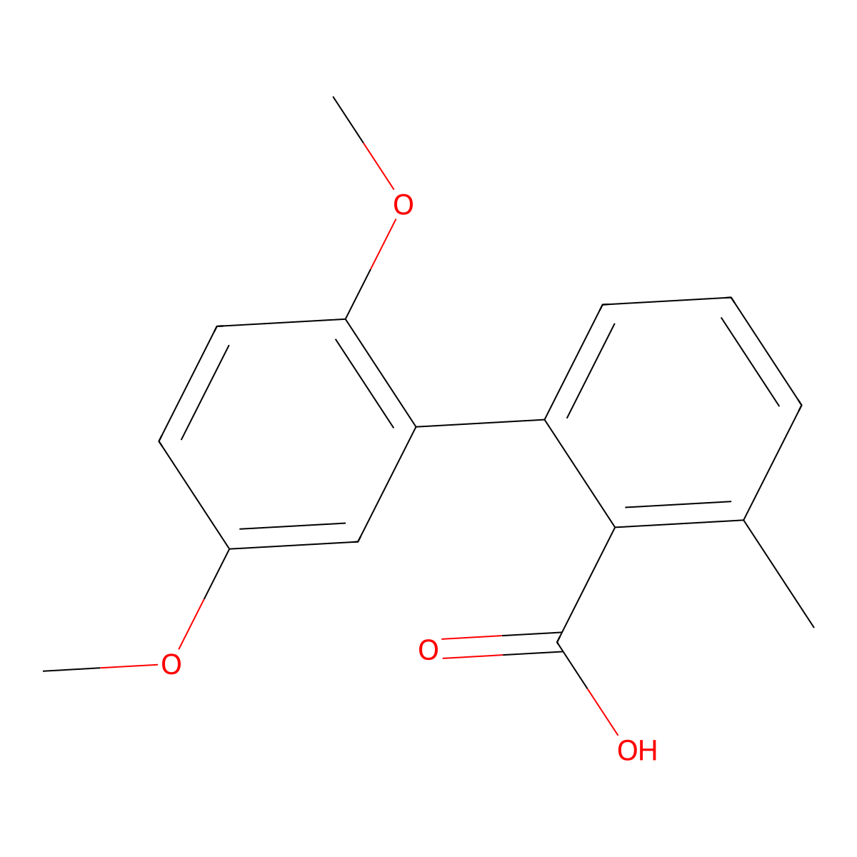 2-(2,5-Dimethoxyphenyl)-6-methylbenzoic acid molecular structure, CAS 1261909-20-9