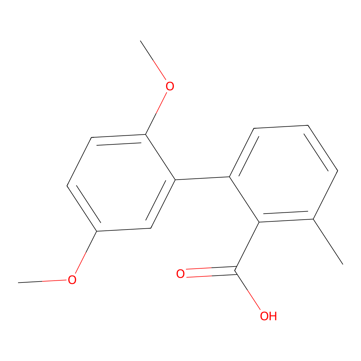 2-(2,5-Dimethoxyphenyl)-6-methylbenzoic acid molecular structure, CAS 1261909-20-9