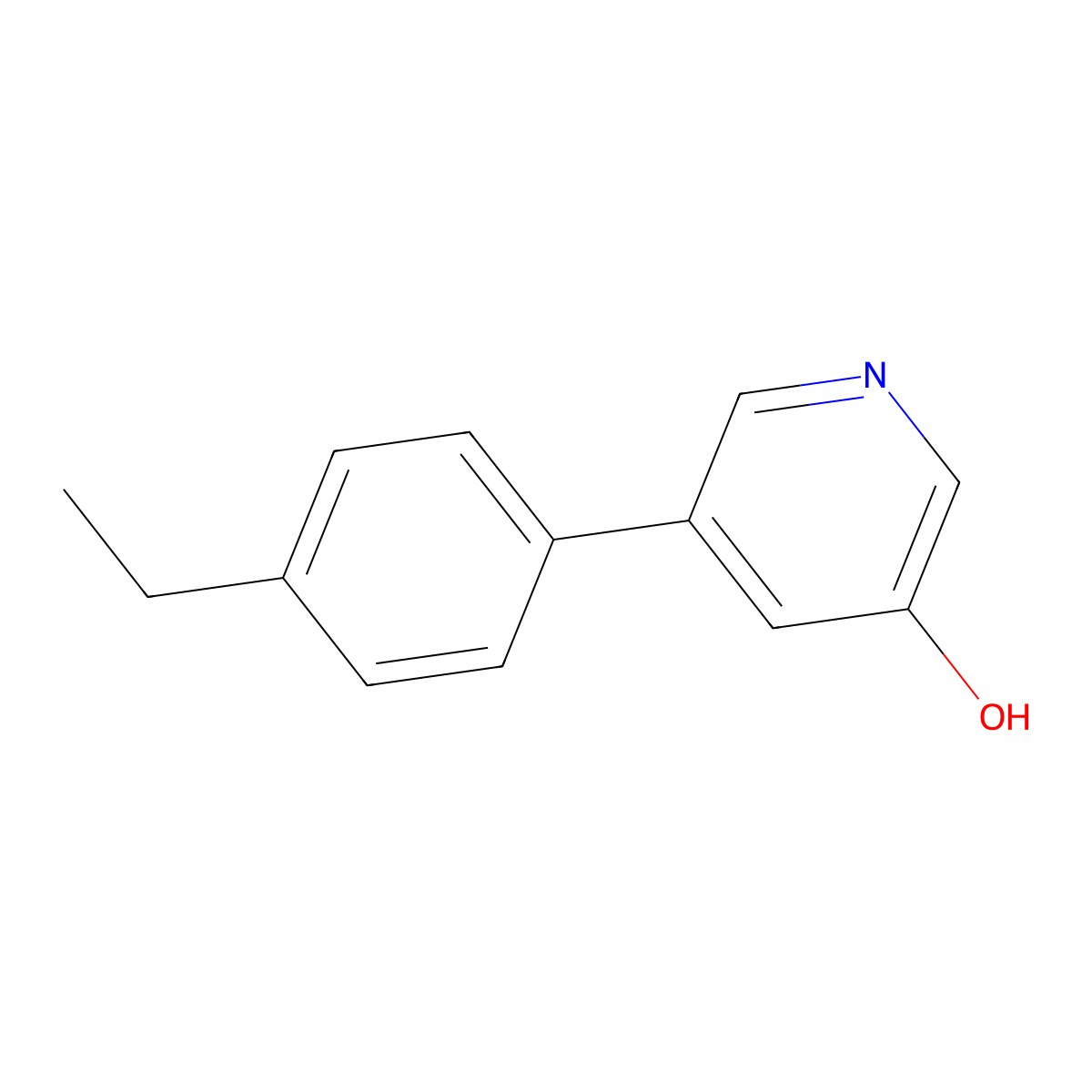 3-Hydroxy-5-(4-ethylphenyl)pyridine molecular structure, CAS 1261909-24-3