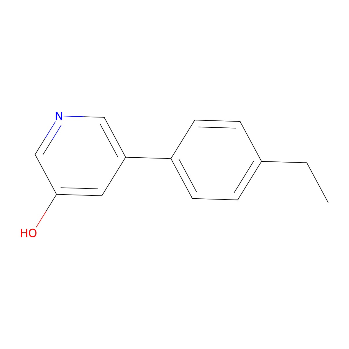 3-Hydroxy-5-(4-ethylphenyl)pyridine molecular structure, CAS 1261909-24-3