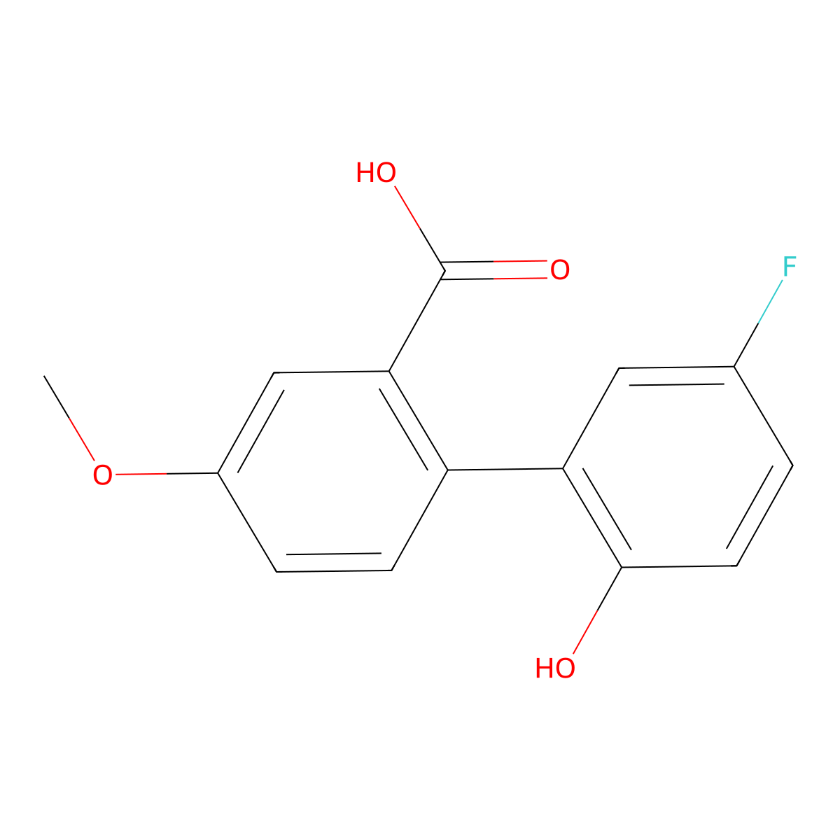 2-(5-Fluoro-2-hydroxyphenyl)-5-methoxybenzoic acid molecular structure, CAS 1261909-25-4