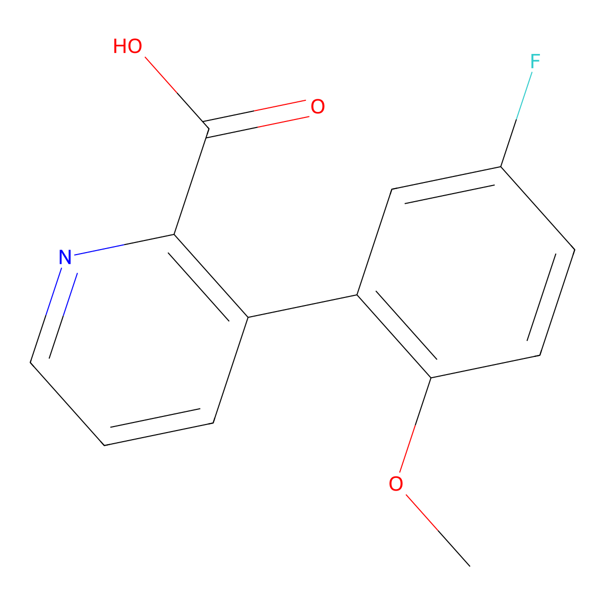 3-(5-Fluoro-2-methoxyphenyl)picolinic acid molecular structure, CAS 1261909-29-8