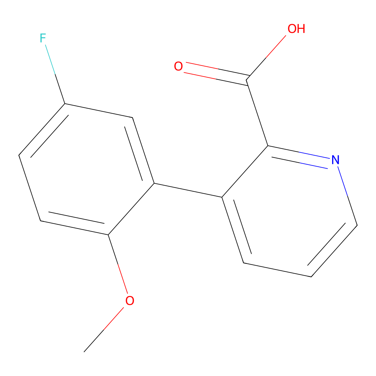 3-(5-Fluoro-2-methoxyphenyl)picolinic acid molecular structure, CAS 1261909-29-8