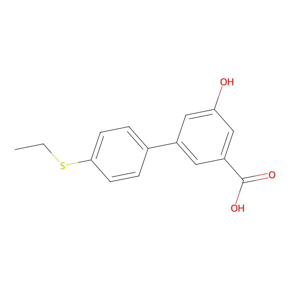 3-(4-Ethylthiophenyl)-5-hydroxybenzoic acid molecular structure, CAS 1261909-36-7
