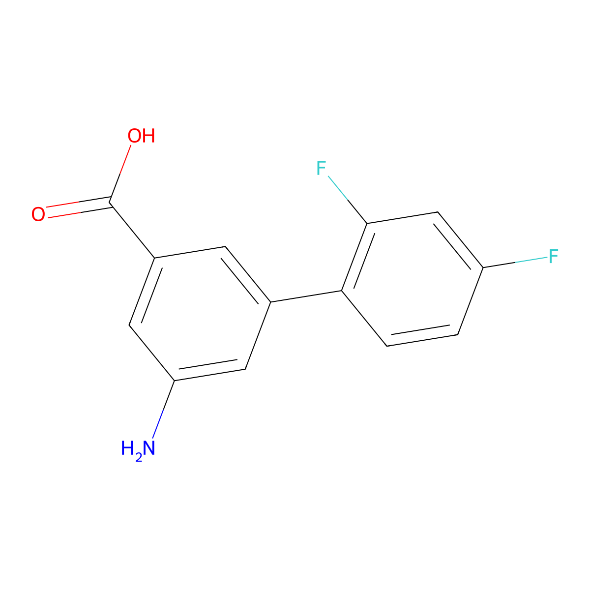 3-Amino-5-(2,4-difluorophenyl)benzoic acid molecular structure, CAS 1261909-40-3