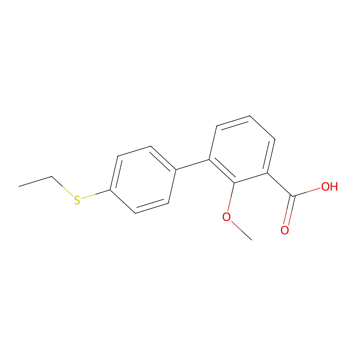 3-(4-Ethylthiophenyl)-2-methoxybenzoic acid molecular structure, CAS 1261909-42-5