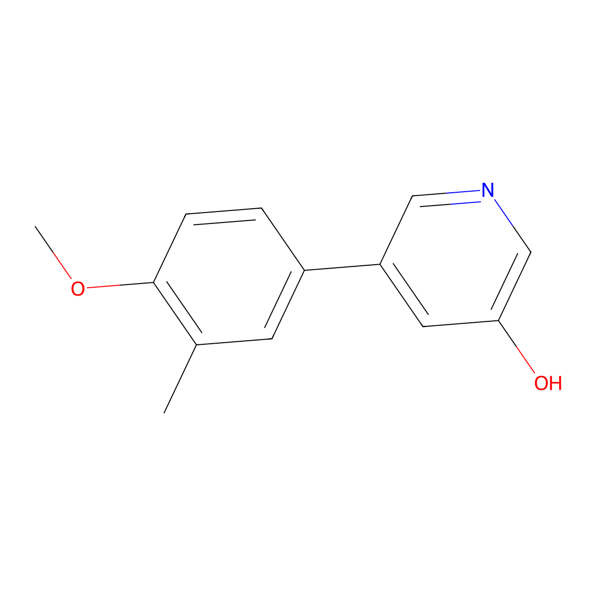 5-(4-Methoxy-3-methylphenyl)pyridin-3-ol molecular structure, CAS 1261909-58-3