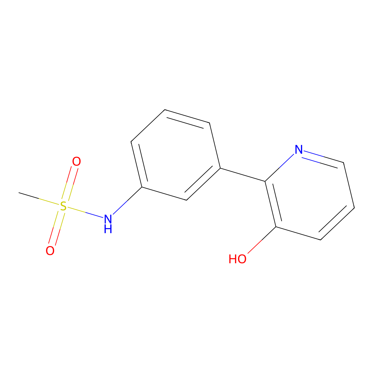 3-Hydroxy-2-(3-methylsulfonylaminophenyl)pyridine molecular structure, CAS 1261909-60-7