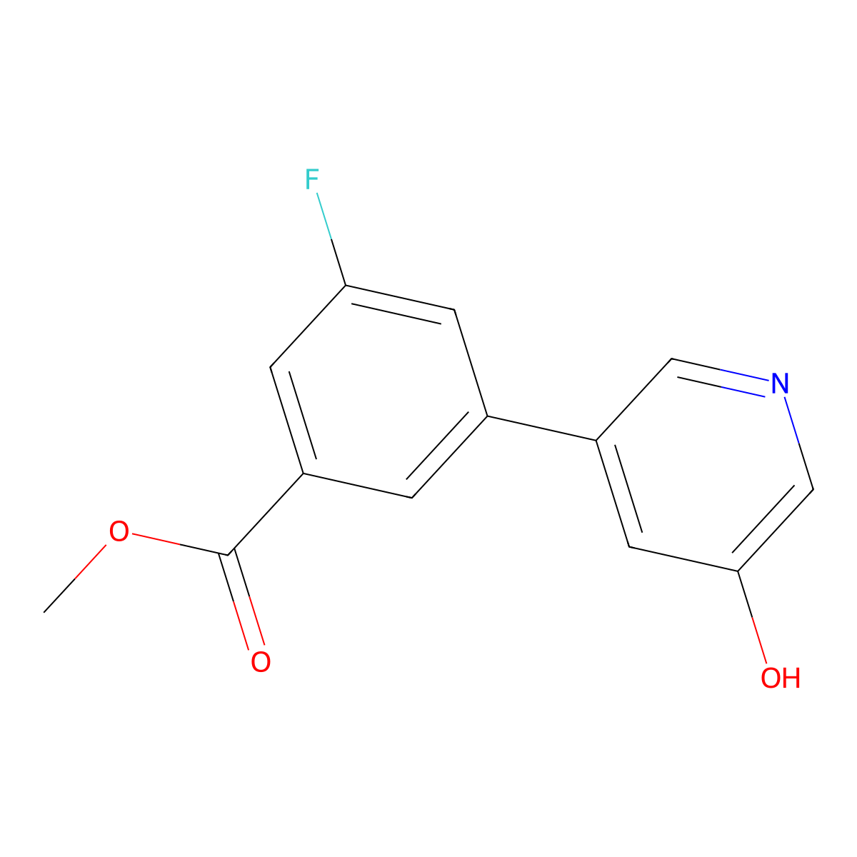 Methyl 3-fluoro-5-(5-hydroxypyridin-3-yl)benzoate molecular structure, CAS 1261909-75-4
