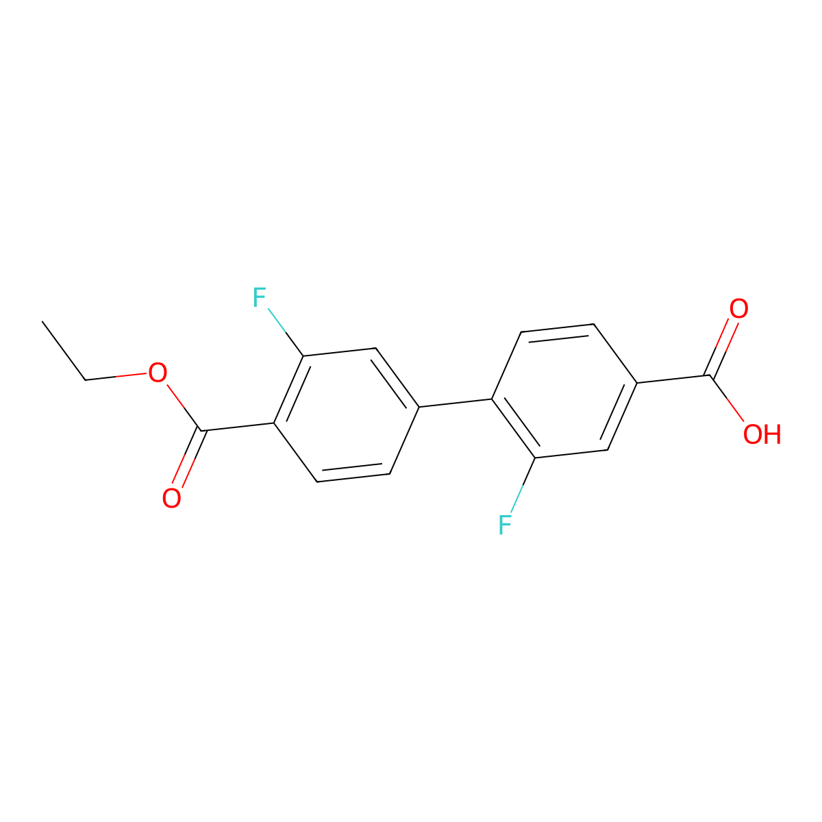 4-[4-(Ethoxycarbonyl)-3-fluorophenyl]-3-fluorobenzoic acid molecular structure, CAS 1261909-76-5