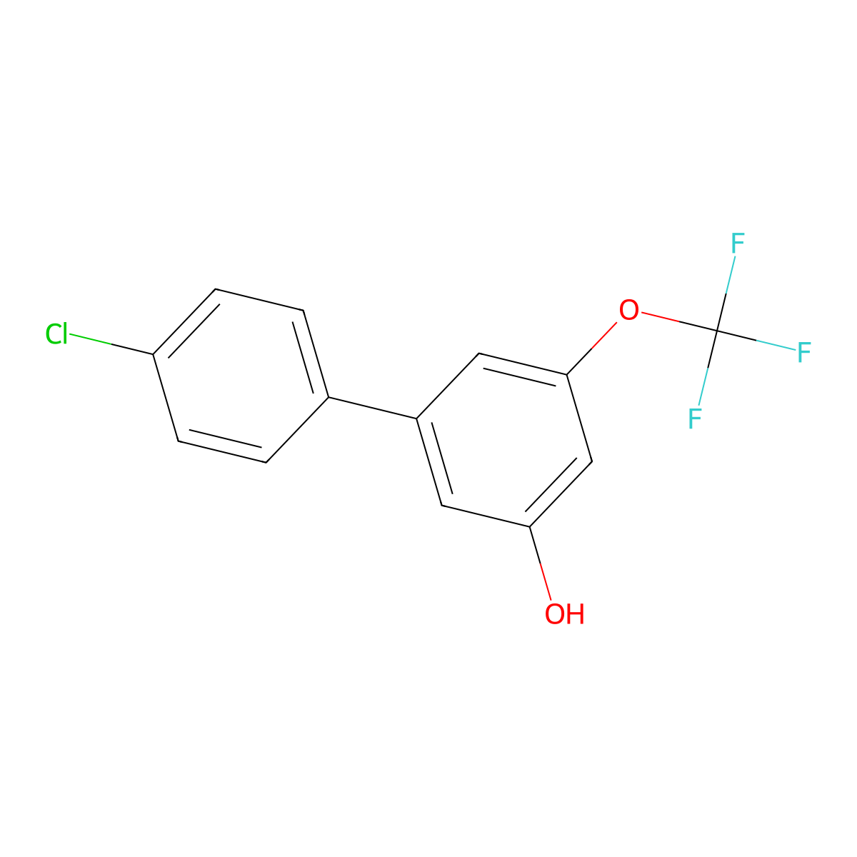 5-(4-Chlorophenyl)-3-trifluoromethoxyphenol molecular structure, CAS 1261909-77-6
