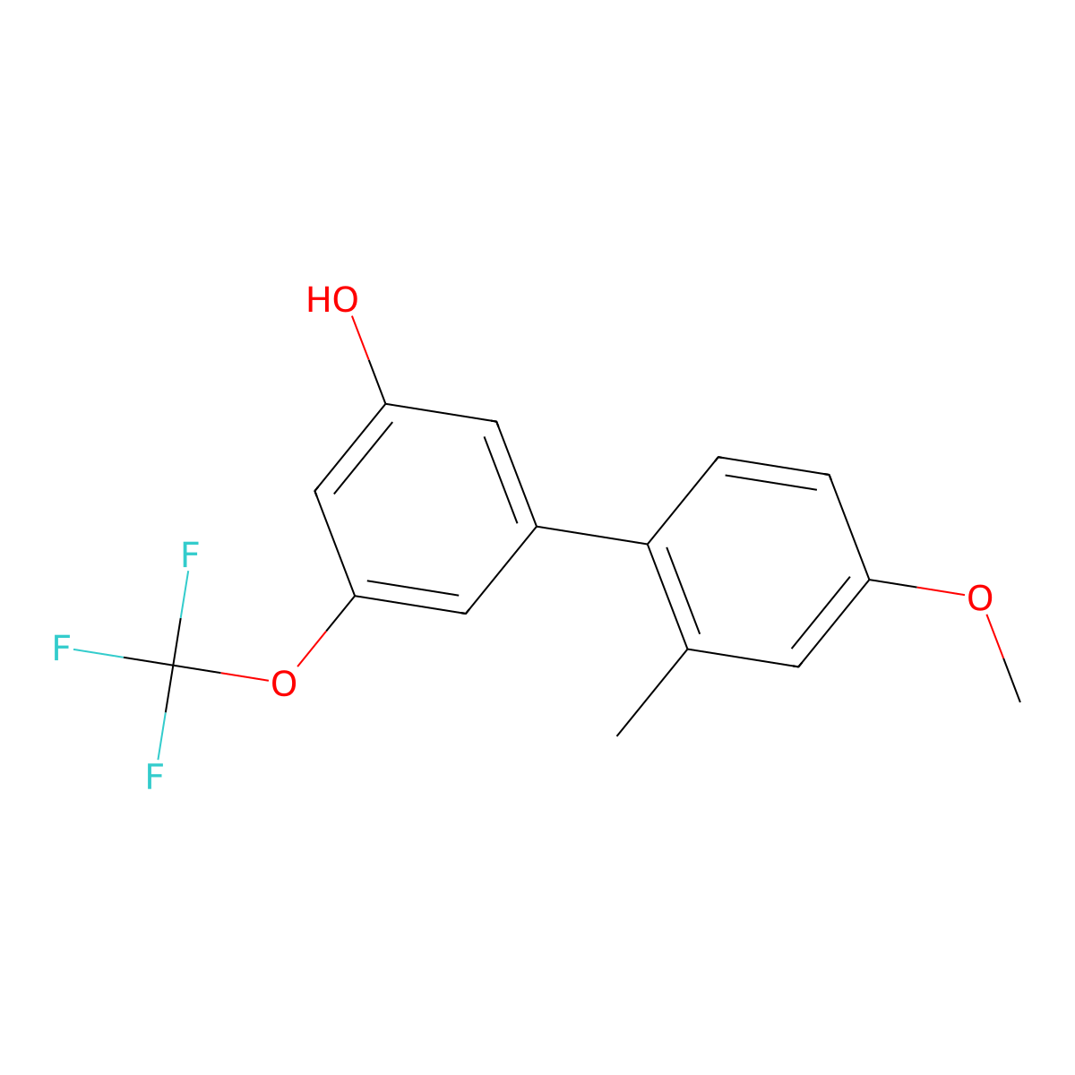 5-(4-Methoxy-2-methylphenyl)-3-trifluoromethoxyphenol molecular structure, CAS 1261909-81-2