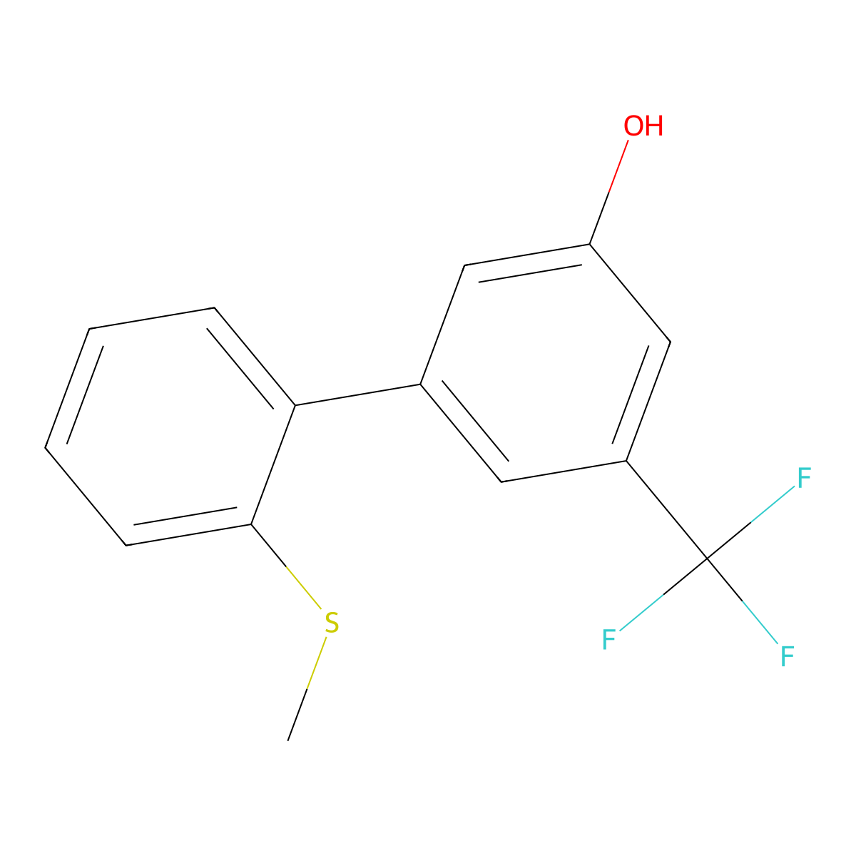 5-(2-Methylthiophenyl)-3-trifluoromethylphenol molecular structure, CAS 1261909-84-5