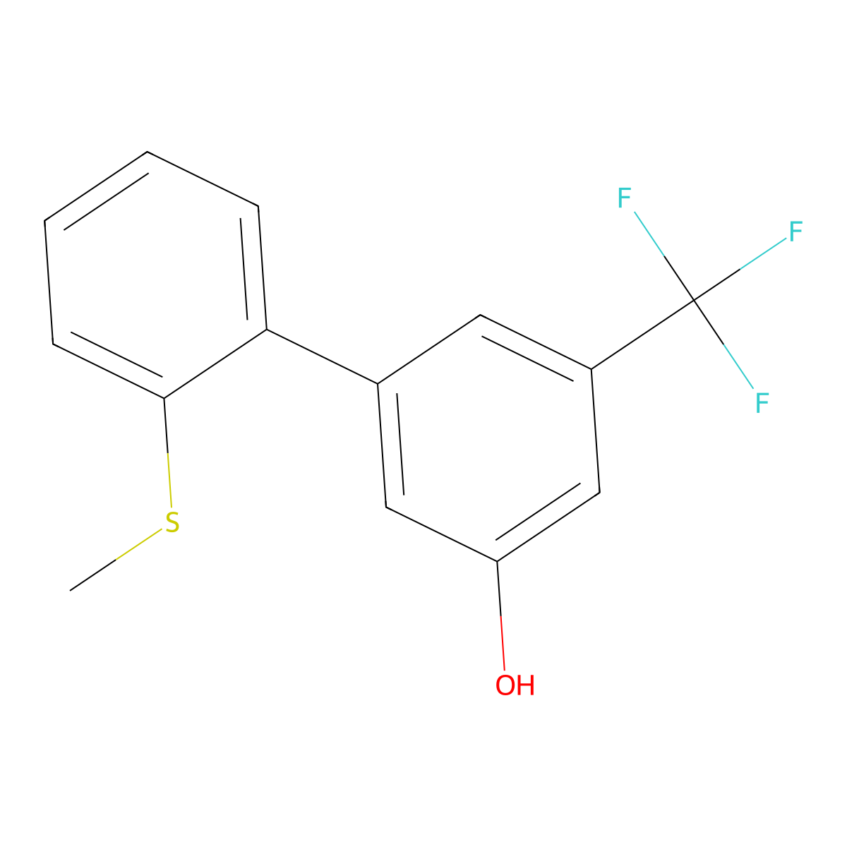 5-(2-Methylthiophenyl)-3-trifluoromethylphenol molecular structure, CAS 1261909-84-5