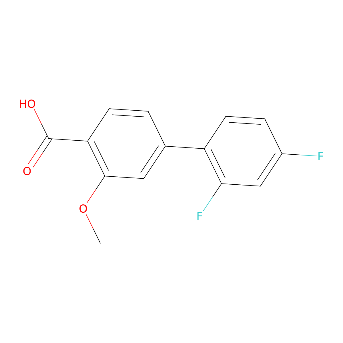 4-(2,4-Difluorophenyl)-2-methoxybenzoic acid molecular structure, CAS 1261909-88-9