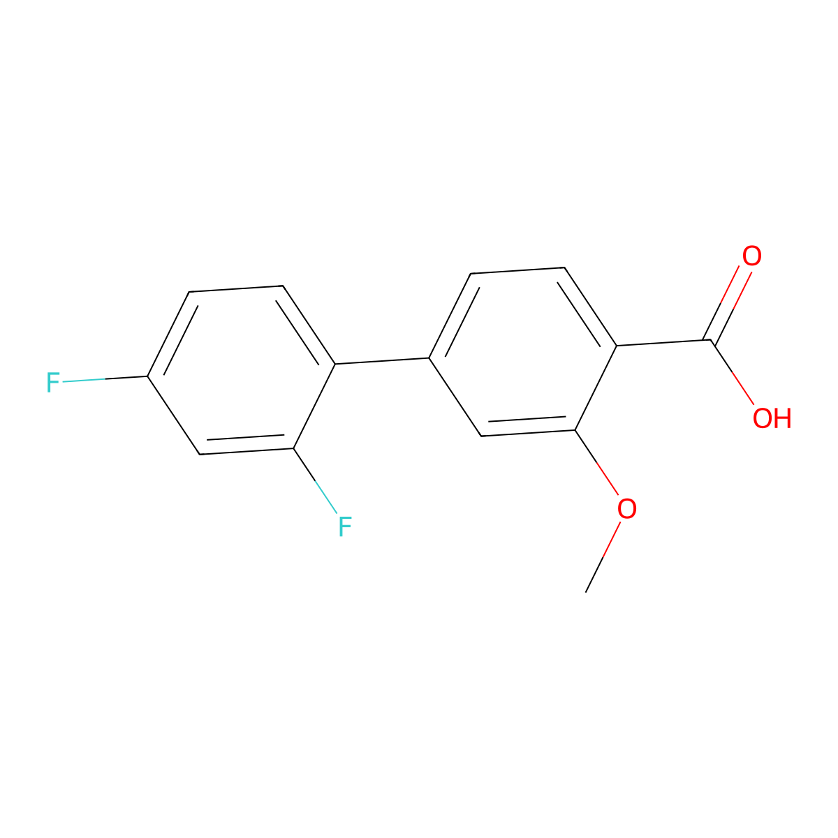 4-(2,4-Difluorophenyl)-2-methoxybenzoic acid molecular structure, CAS 1261909-88-9