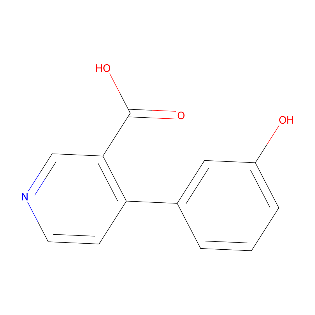 4-(3-Hydroxyphenyl)pyridine-3-carboxylic acid molecular structure, CAS 1261909-89-0