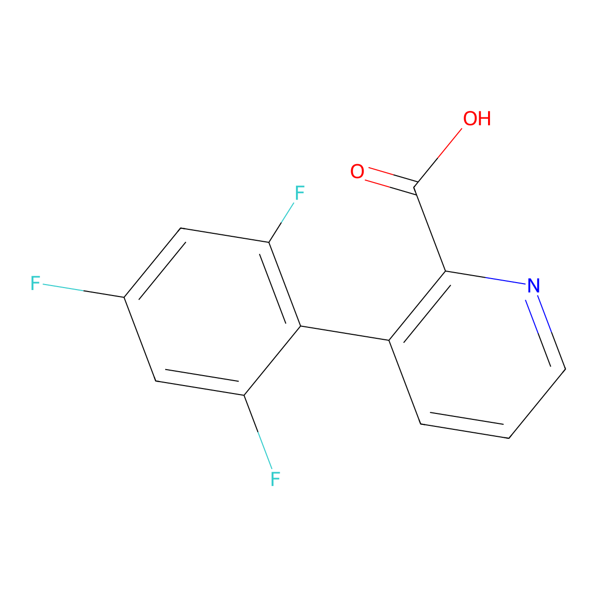 3-(2,4,6-Trifluorophenyl)picolinic acid molecular structure, CAS 1261909-94-7