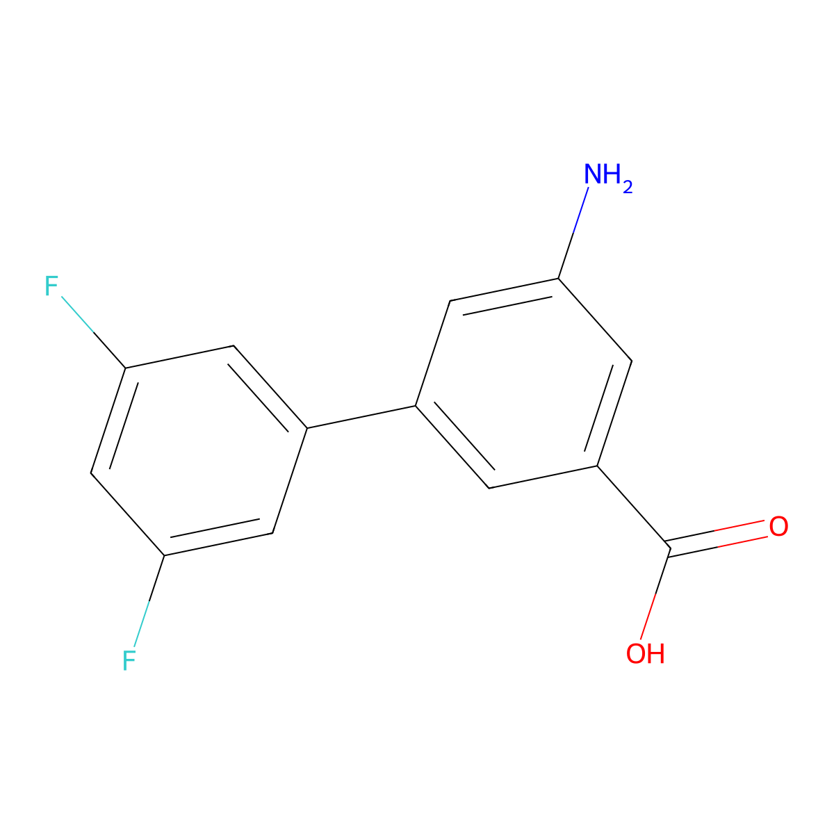 3-Amino-5-(3,5-difluorophenyl)benzoic acid molecular structure, CAS 1261909-96-9