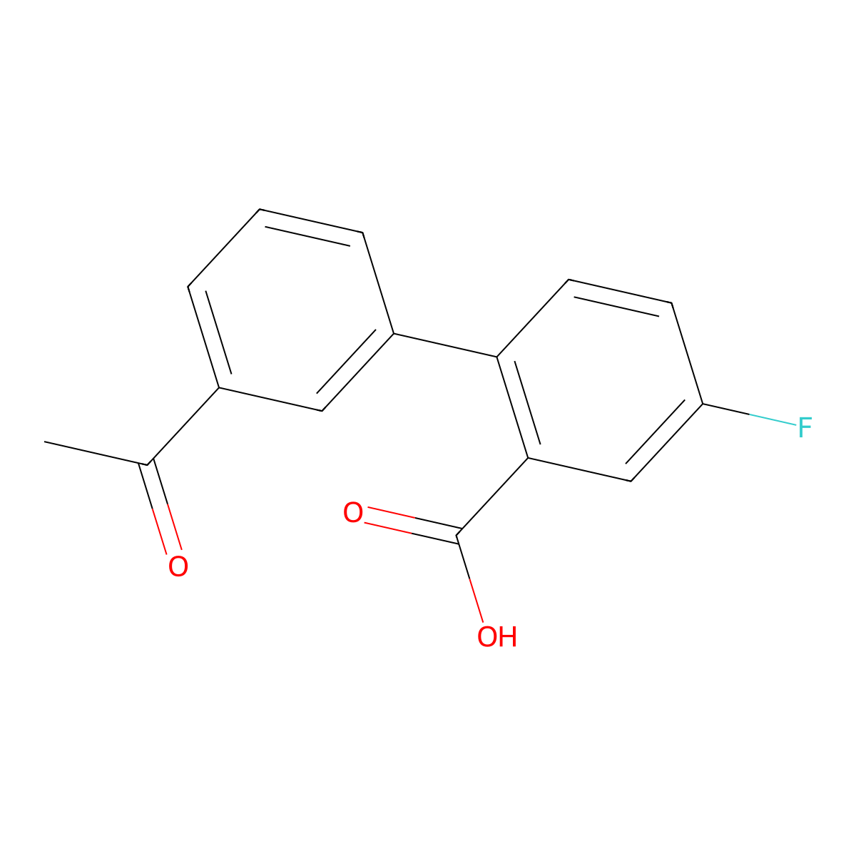 2-(3-Acetylphenyl)-5-fluorobenzoic acid molecular structure, CAS 1261910-05-7