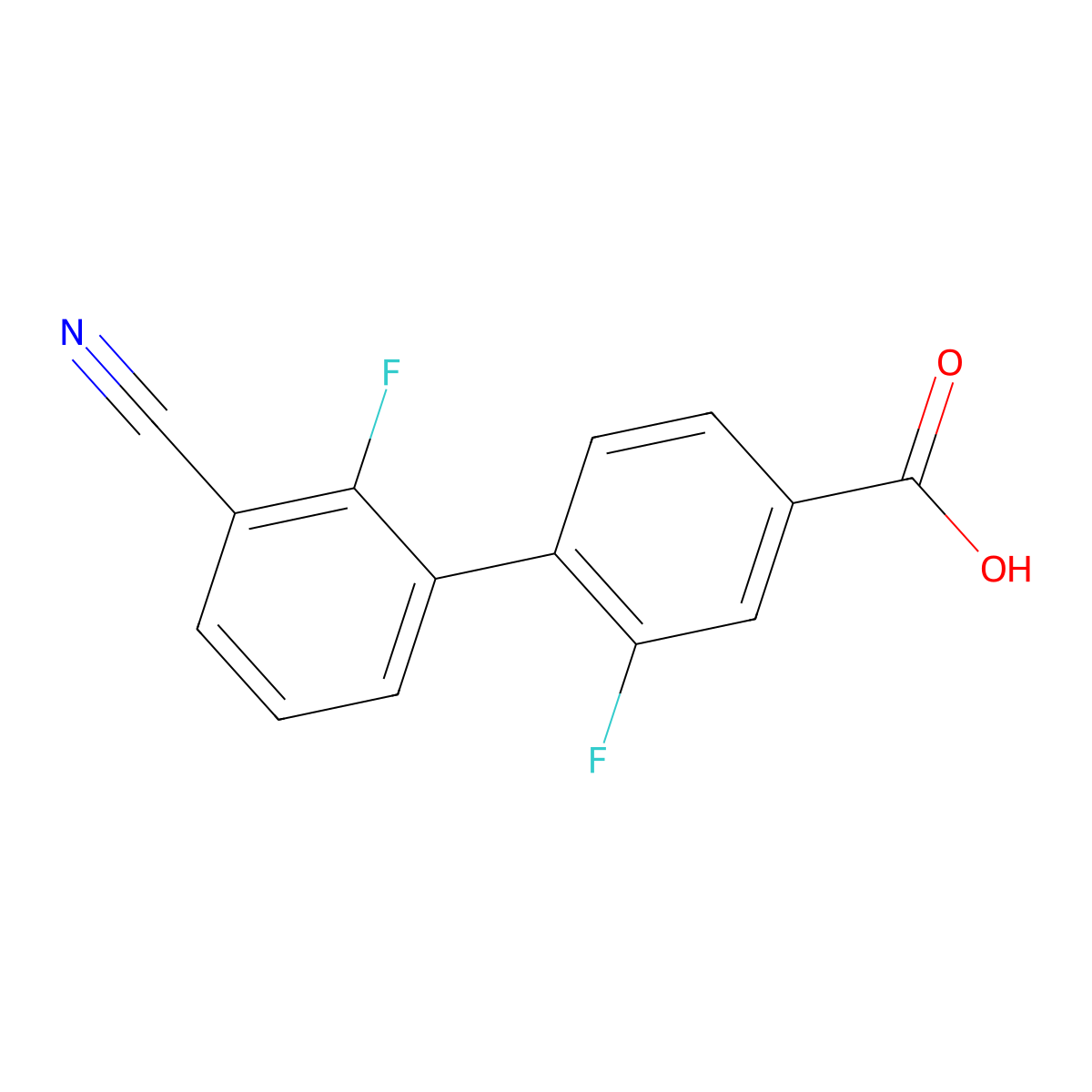 4-(3-Cyano-2-fluorophenyl)-3-fluorobenzoic acid molecular structure, CAS 1261910-11-5